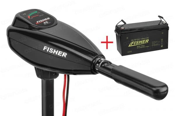 Лодочный электромотор Fisher 46 + аккумулятор Fisher 150AH GEL