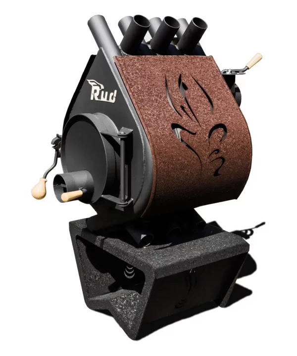 Отопительная конвекционная печь Rud Pyrotron Кантри 00 С обшивкой декоративной (коричневая)