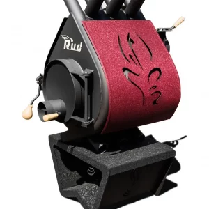 Отопительная конвекционная печь Rud Pyrotron Кантри 00 С обшивкой декоративной (бордовая)