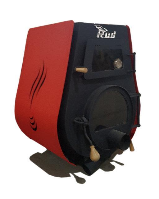 Отопительная конвекционная печь Rud Pyrotron Кантри 01 с духовкой и варочной поверхностью Обшивка декоративная (красная)